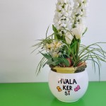 Lonec Bali z ročno poslikavo Hvala, ker si - 18 cm